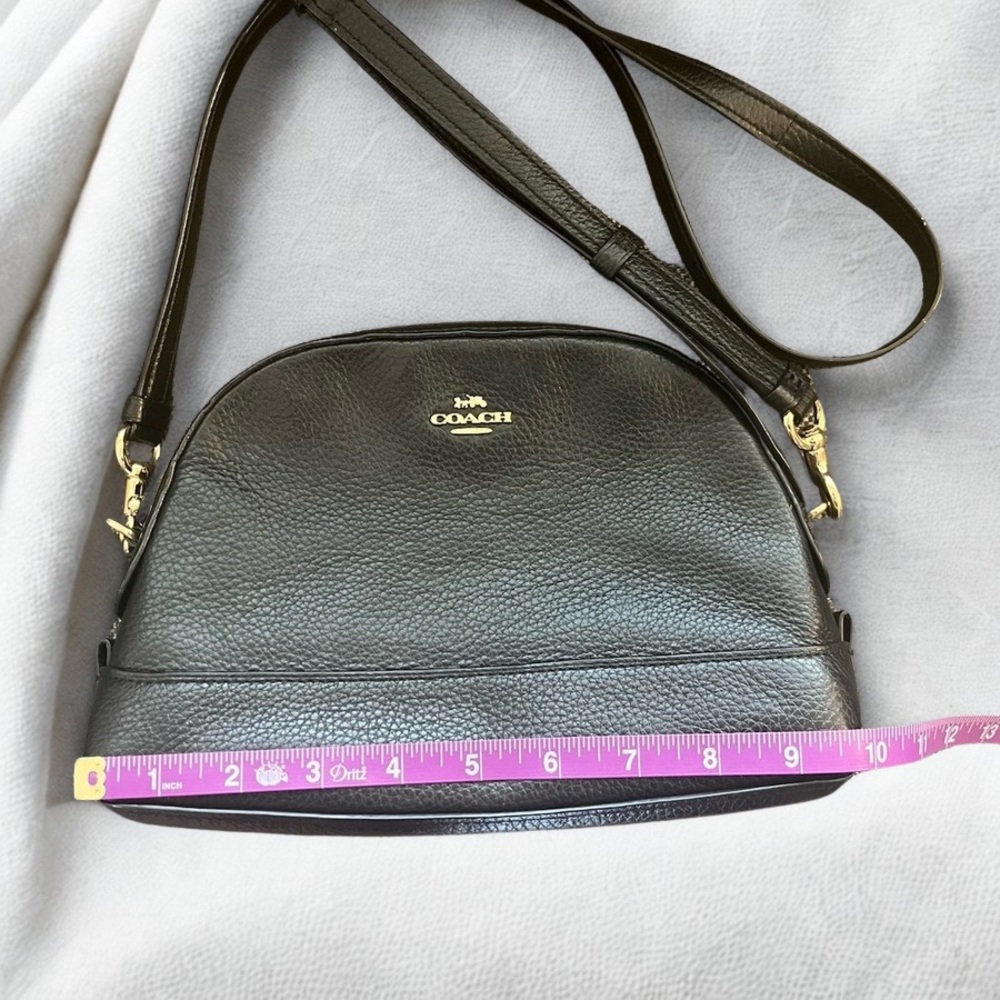 COACH Black Leather Dome Crossbody Bag F76673